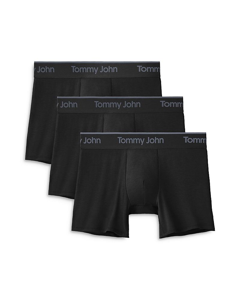 Tommy John 3-pack Second Skin 6-inch Stretch Modal Boxer Briefs In Black