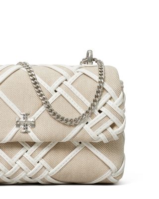 Tory Burch Mini Kira Woven Canvas Flap Bag | Bloomingdale's