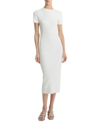 Vince - Ribbed Short Sleeve Midi Dress