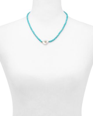 Blue Bead Evil Eye Pendant Necklace, 16-19" - Exclusive