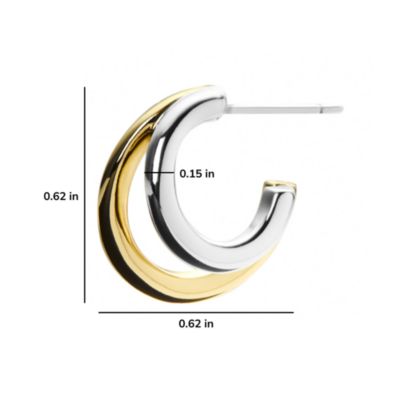 Scarlett Two Tone Double Hoop Earrings