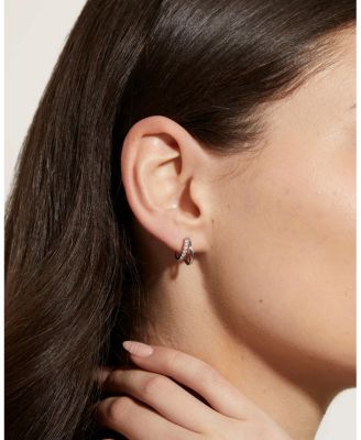 Toda Silver Double Hoop Earrings