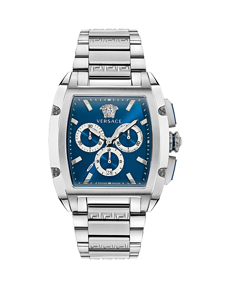 Versace Montre Dominus In Blue/silver