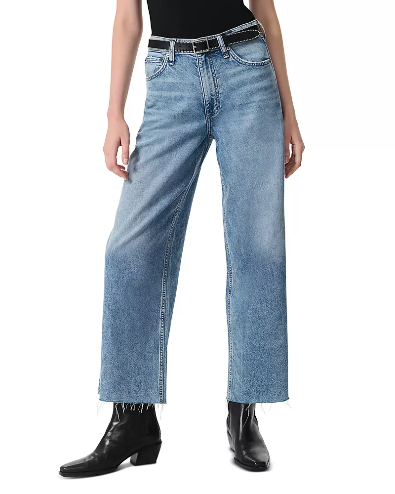 rag & bone Featherweight Andi High Rise Wide Leg Ankle Jeans in Beacon