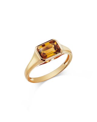 Bloomingdale's Fine Collection Citrine Emerald Cut Ring in 14K Yellow Gold