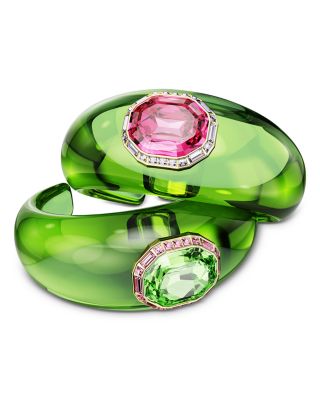 Multicolor Crystal Cuff Bracelets, Set of 2