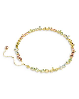 Gema Mixed Cut Multicolor Crystal Tennis Necklace, 14.875-17.75&amp;quot;