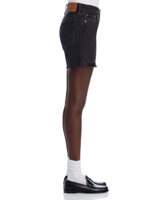 501 Mid Thigh Denim Shorts in Lunar Black