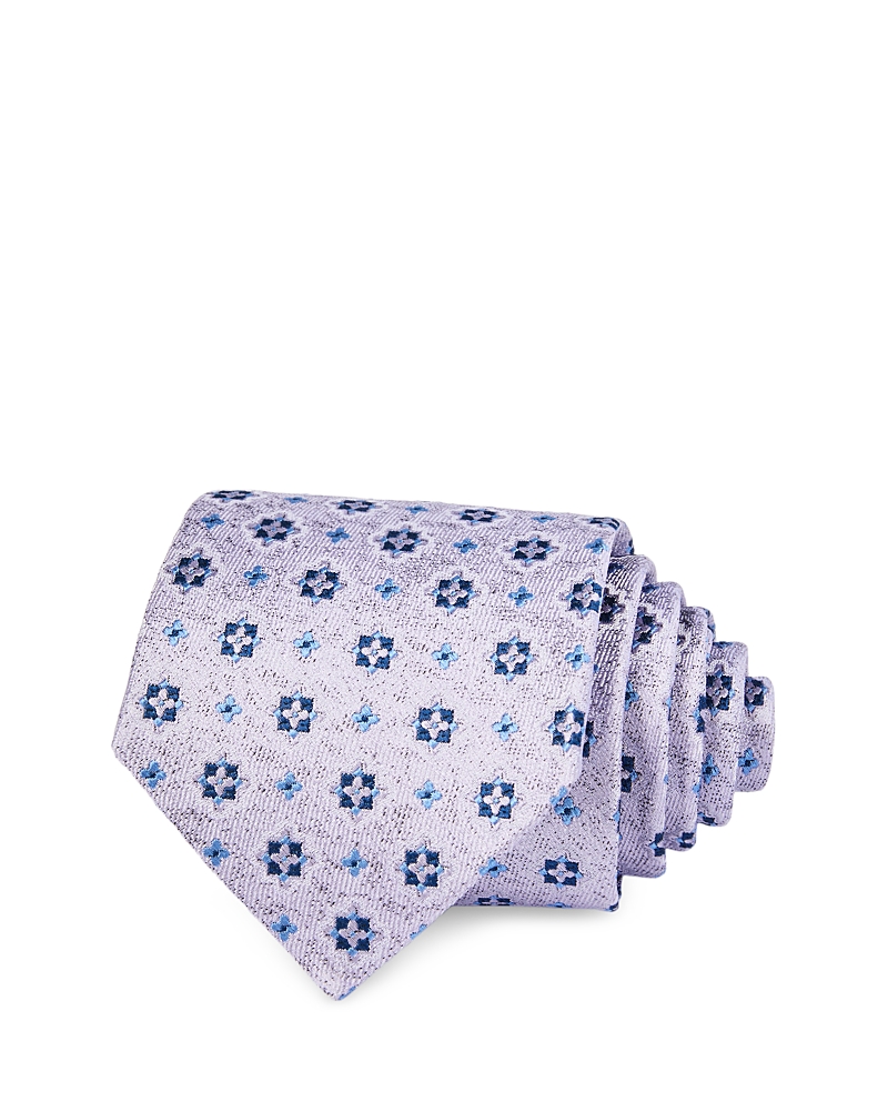 The Men's Store At Bloomingdale's Woven Geometric Floral Silk Tie - Exclusive In Purple