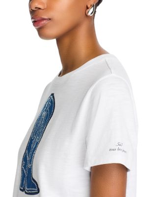 Silver Studs Denim Tee