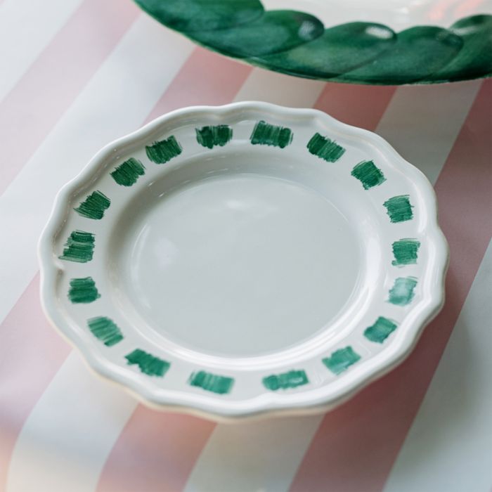 Lisbon Green Stitch Cocktail Plate