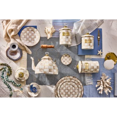 Mocha Check 3 Quart Tea Kettle