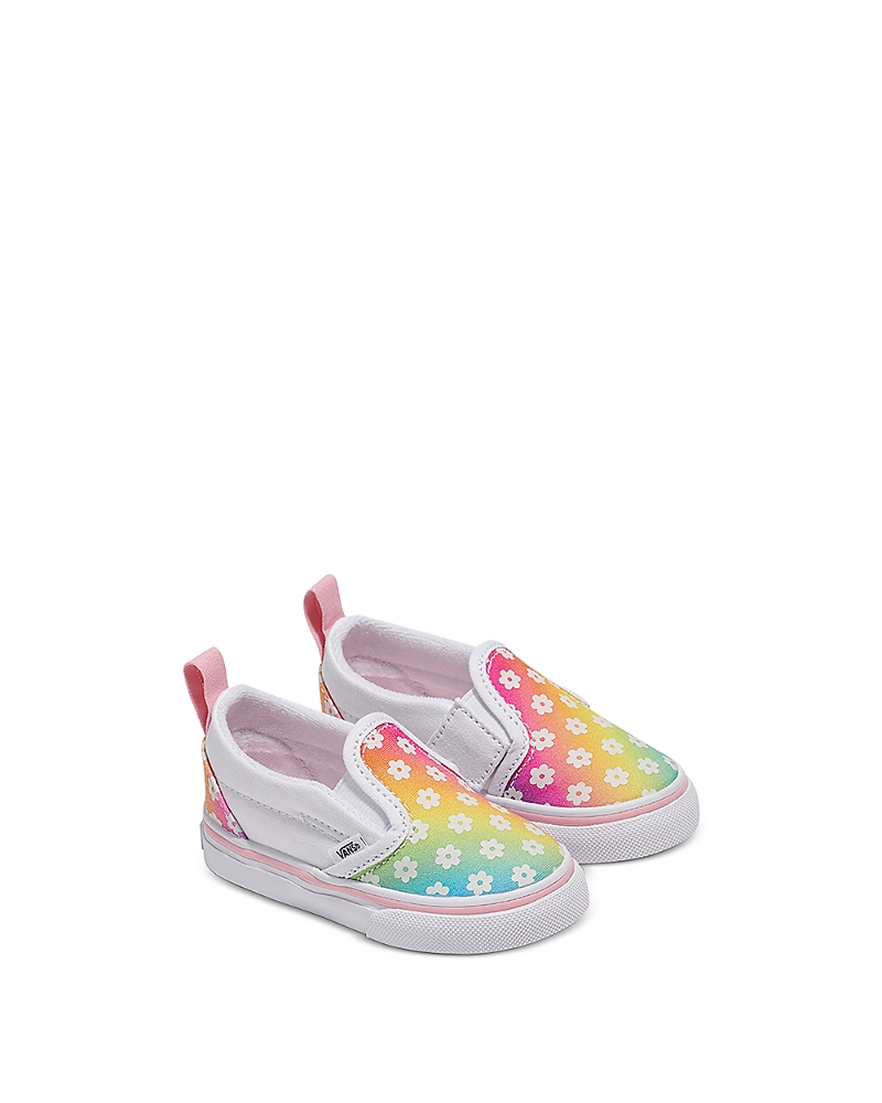 Vans Unisex Glow Rainbow Slip On Sneakers - Toddler, Little Kid In True White