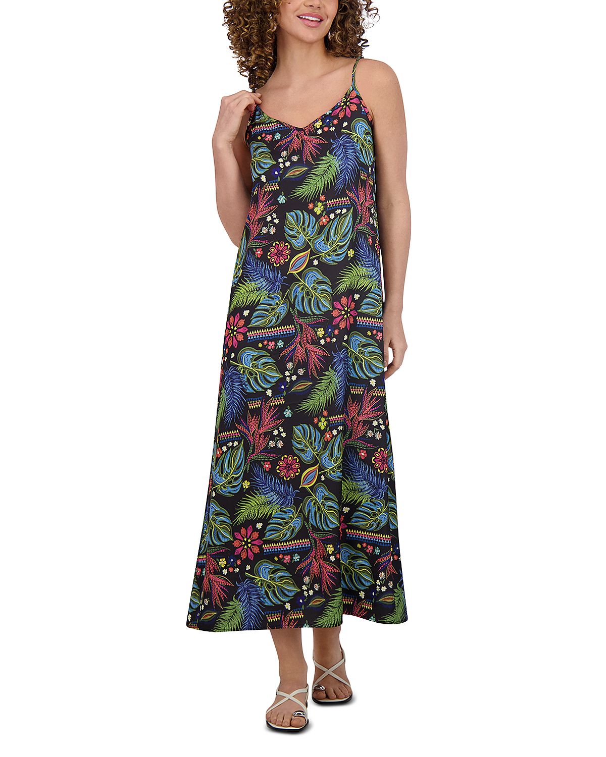 Point Satin A Line Slip Dress