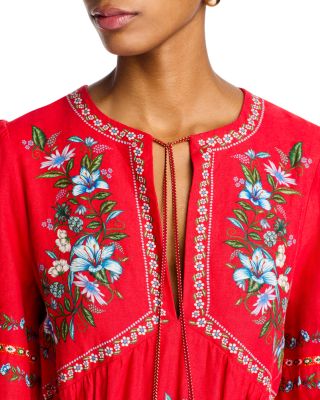 Sweet Bloom Bouquet Red Midi Dress