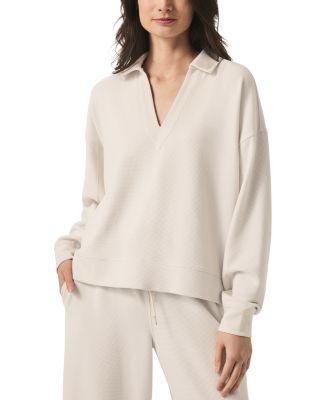 Splendid - Waffle Knit Scuba Polo Sweatshirt