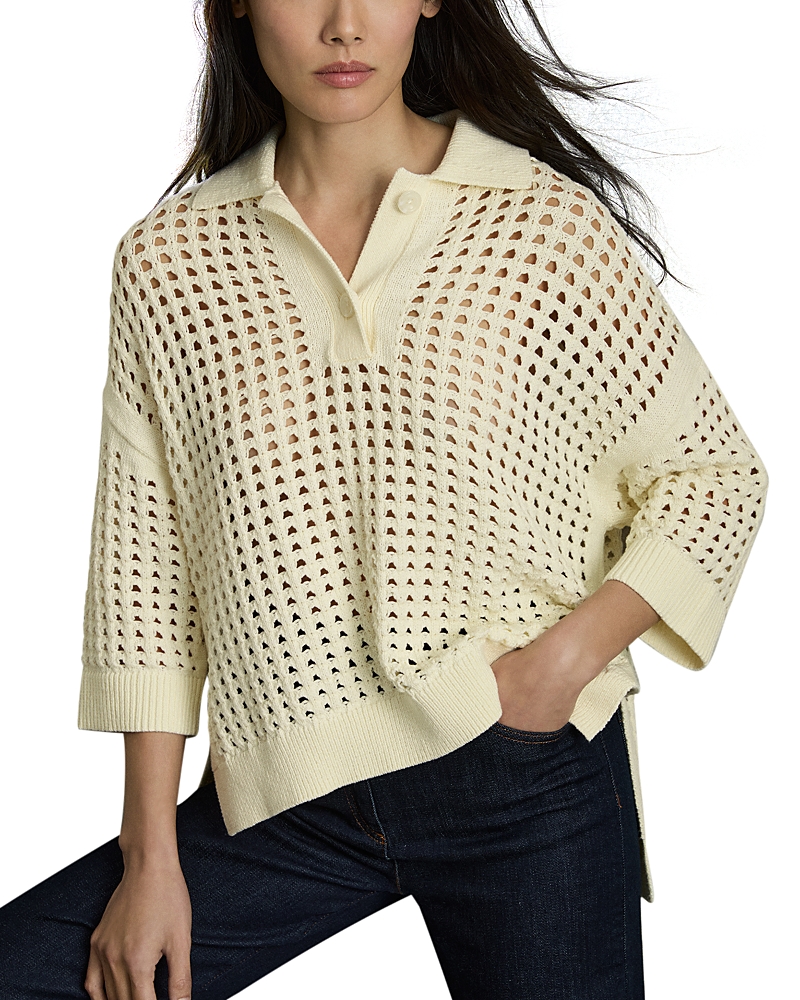 Reiss Open Stitch Jumper In Buttermilk