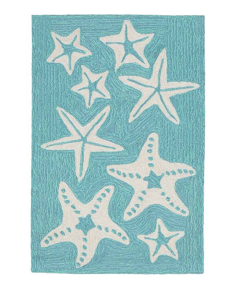 Liora Manne Capri Starfish Area Rug, 1'8 X 2'6 In Aqua