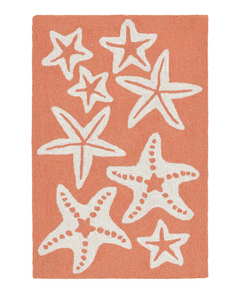 Liora Manne Capri Starfish Area Rug, 1'8 X 2'6 In Orange