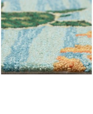 Liora Manne Frontporch Swimming Baby Turtles Round Area Rug, 3' x 3'