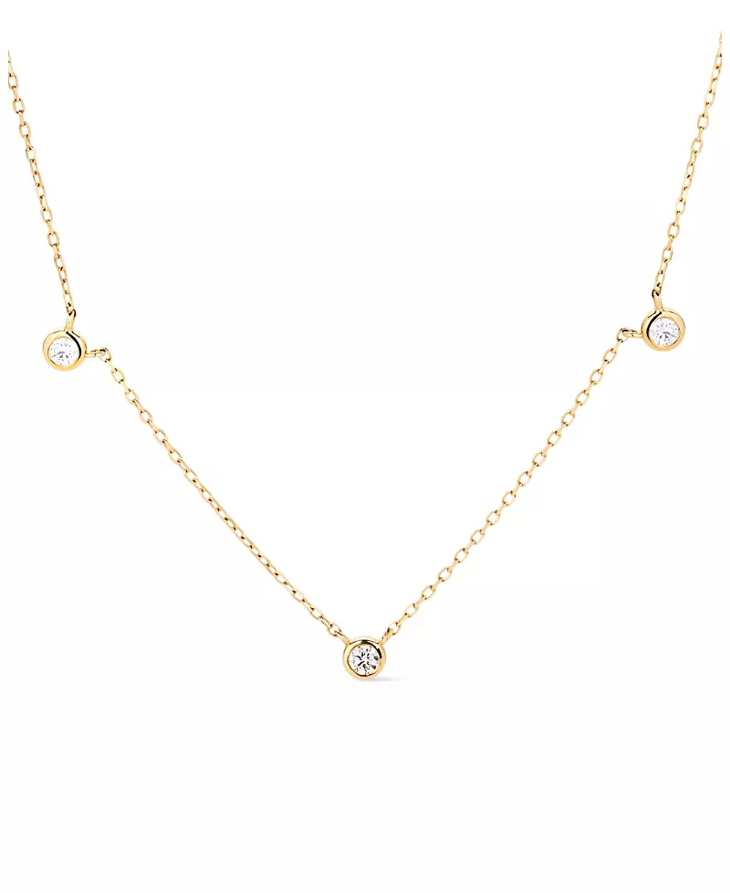 Ana Luisa Solid Yellow Gold Lab-Grown Diamond Station Necklace