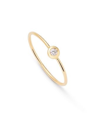 Ana Luisa - Solid Yellow Gold Solo Diamond Stacking Ring