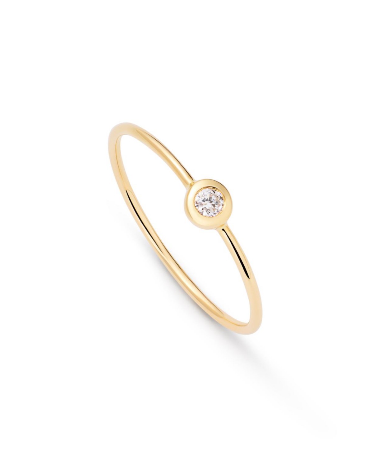 Solid Yellow Gold Solo Lab-Grown Diamond Stacking Ring