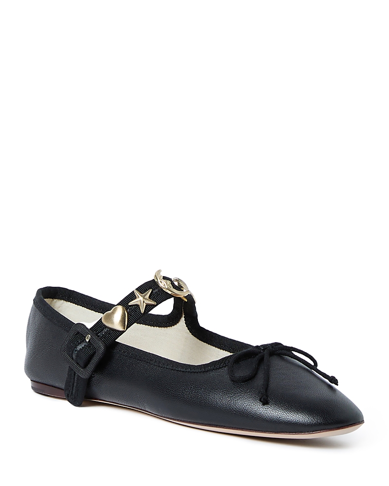 Loeffler Randall Chiara Leather Mary Jane Flats In Blago