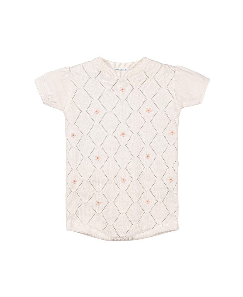 Feltman Brothers Unisex Eyelet Knit Romper - Baby In Ecru