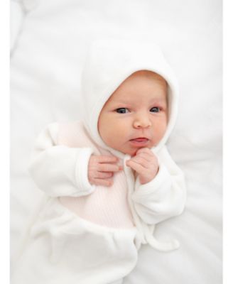 Unisex Velour Knit Wrap Romper & Bonnet - Baby
