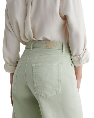  Saige High Rise Wide Leg Crop Jeans in Pistachio