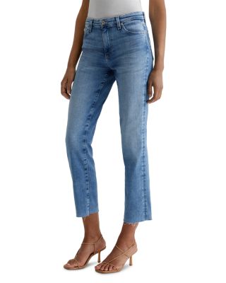 Mari Mid Rise Crop Straight Leg Jeans in Central Coast