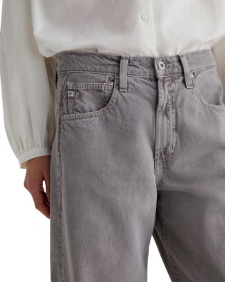 Hattie High Rise Crop Barrel Leg Jeans in Sulfur Pebble Gray