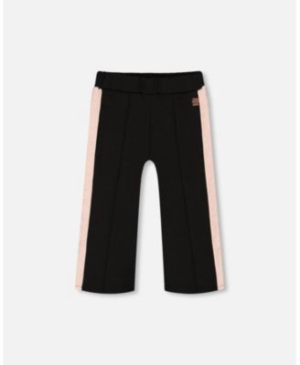 Girls' Cropped Wide Leg Pant with Contrast Band - Little Kid