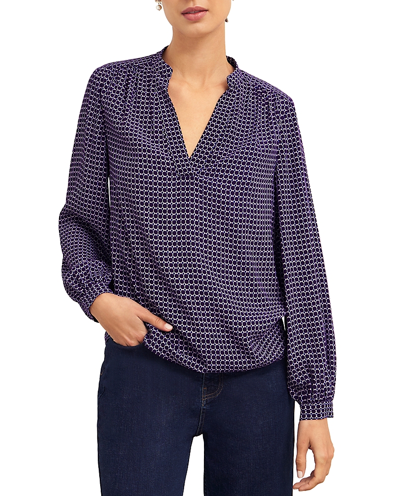 Hobbs London Mila Printed Blouse In Purple Multi