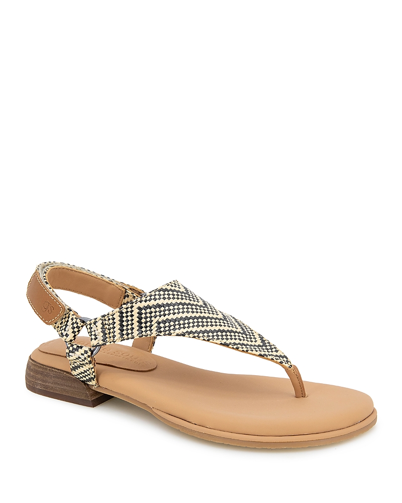 Gentle Souls By Kenneth Cole Holly Slingback Flat Sandal In Black/tan