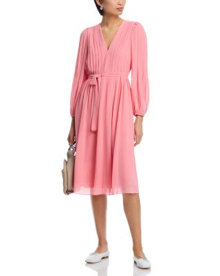 Tatum Pintucked V Neck Midi Dress