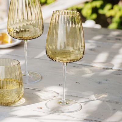 Francesca Amber Water Glass