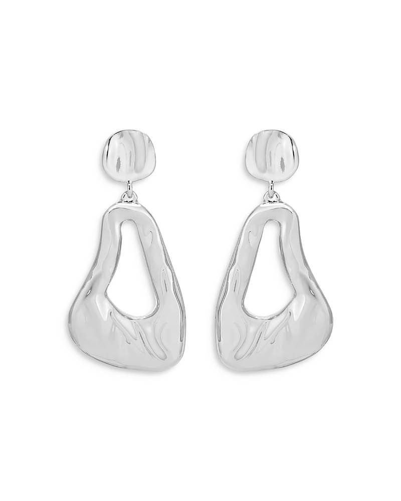 Ettika Molten Drop Earrings In Silver