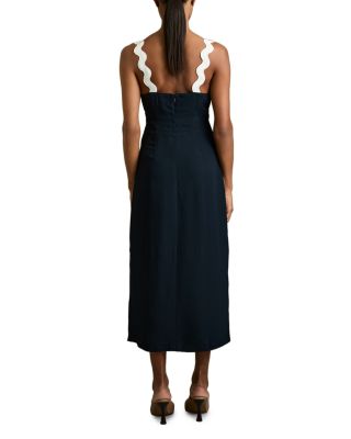 【海外限定】REISSワンピース☆Navy Asher Wave-Trim Crepe Midi Buy Reiss Navy Asher Wave-Trim Crepe Midi Dress from Next