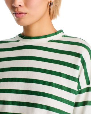 Cropped Long Sleeve Stripe Tee