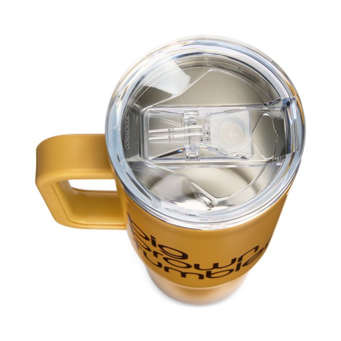 Bloomingdale's Big Brown Tumbler Cup with Lid and Straw - 100% exclusive