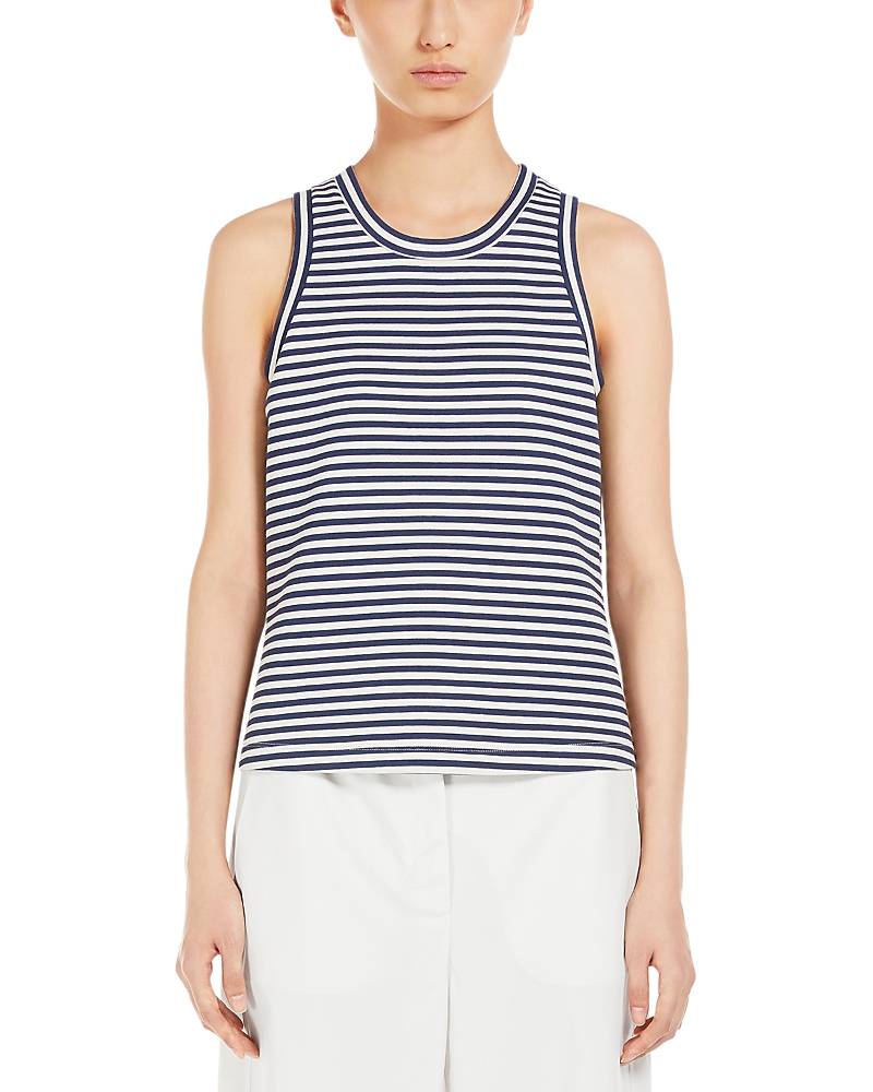 Max Mara Regular-fit Scuba Jersey Top In Ecru