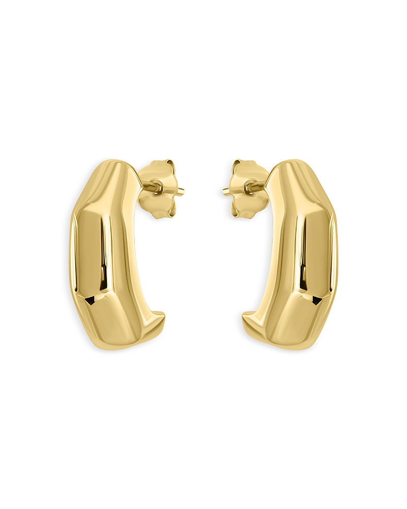 Shop Aqua Angular 18k Yellow Gold Plated Sterling Silver Half Hoop Earrings, 0.6l - Exclusive