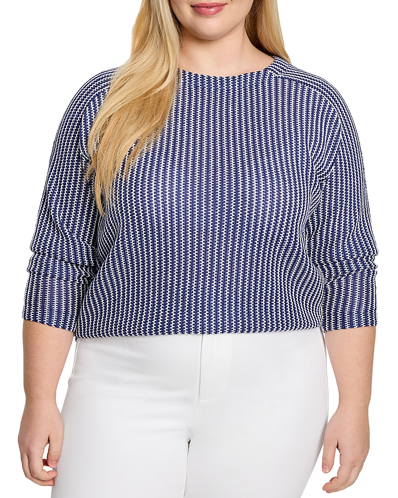 Nic+zoe Plus Zigzag Top In Blue Multi
