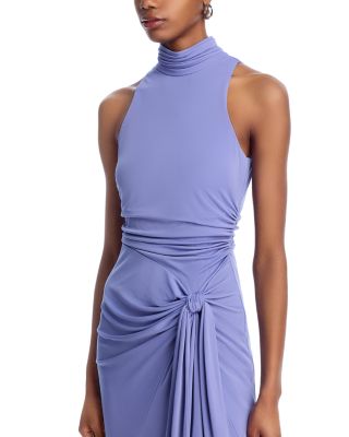 Rori Tie Waist High Neck Midi Dress - Exclusive