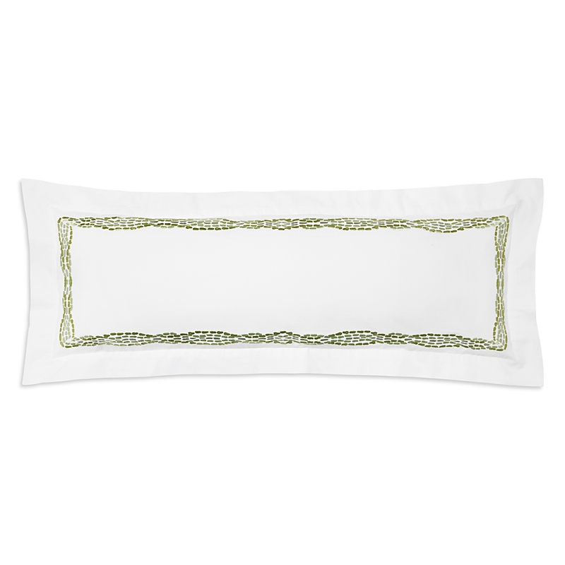Sferra X Scalamandre Cobblestones Decorative Pillow, 12 X 36 In White/green