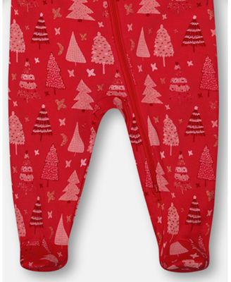 Girls' Organic Cotton One Piece Pajama Printed Christmas Tree - Baby
