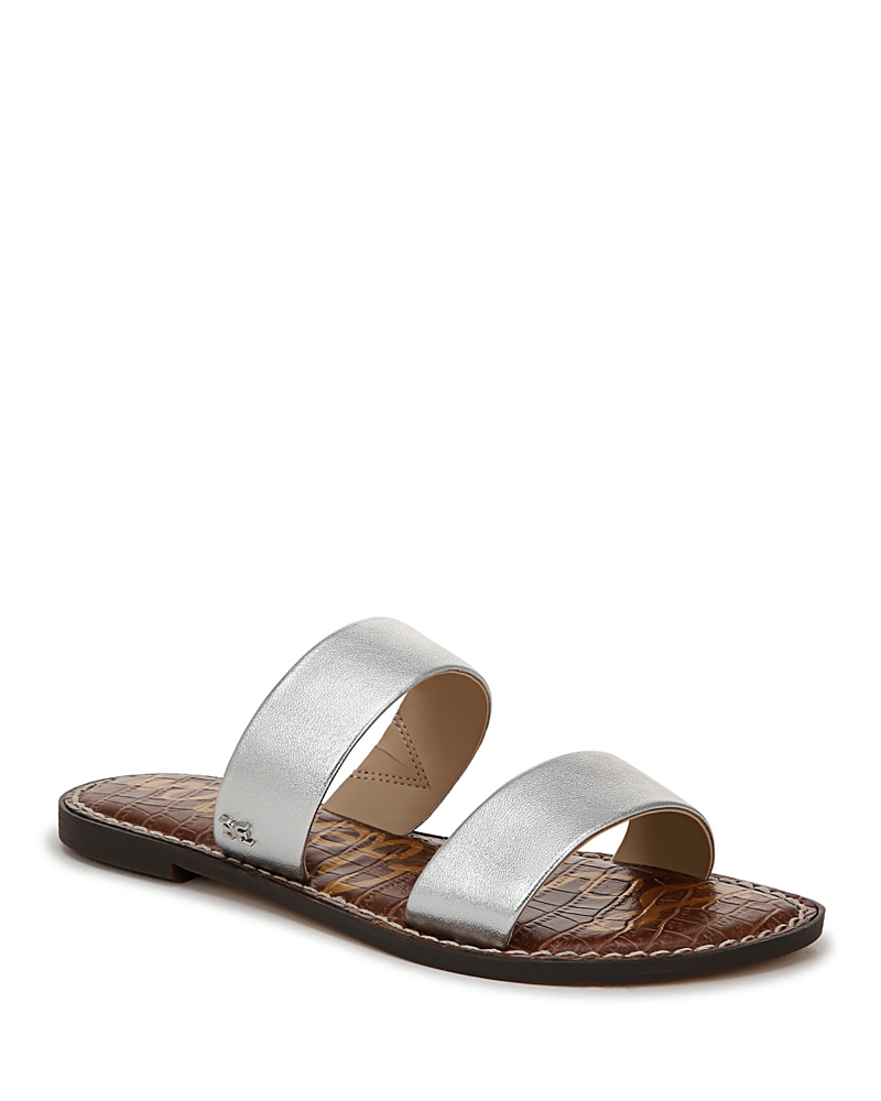 Sam Edelman Gala Slide Sandal In Soft Silver