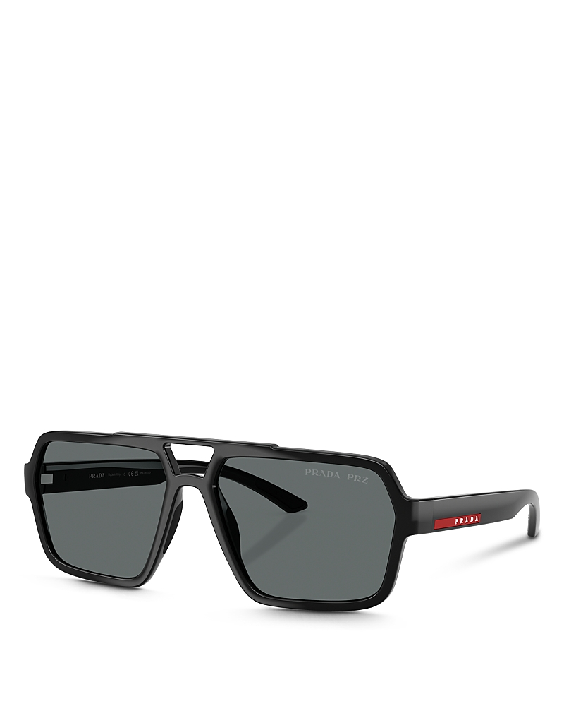 Prada Linea Rossa Aviator Sunglasses, 59mm In Black